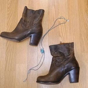 Corral Rosalie Brown Distressed Leather Booties